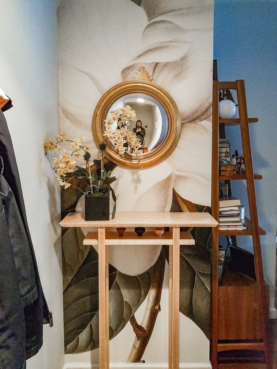 Modern Altar Table- tall entryway console, narrow side table
