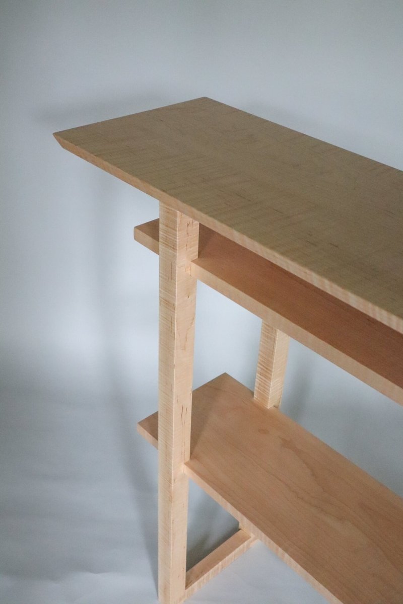 hallway table modern console with shelves by Mokuzai Furniture