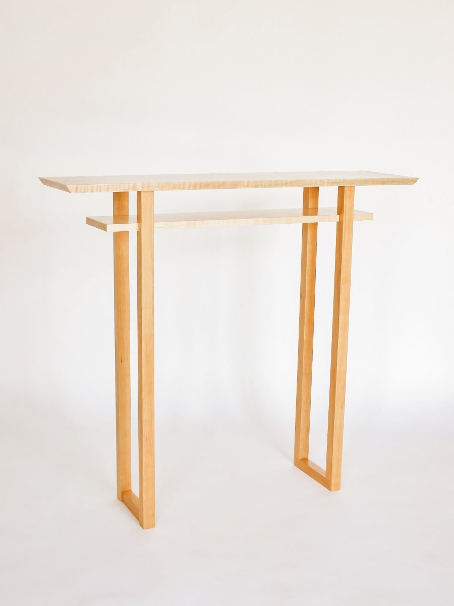 minimalist modern wood console table for hallways