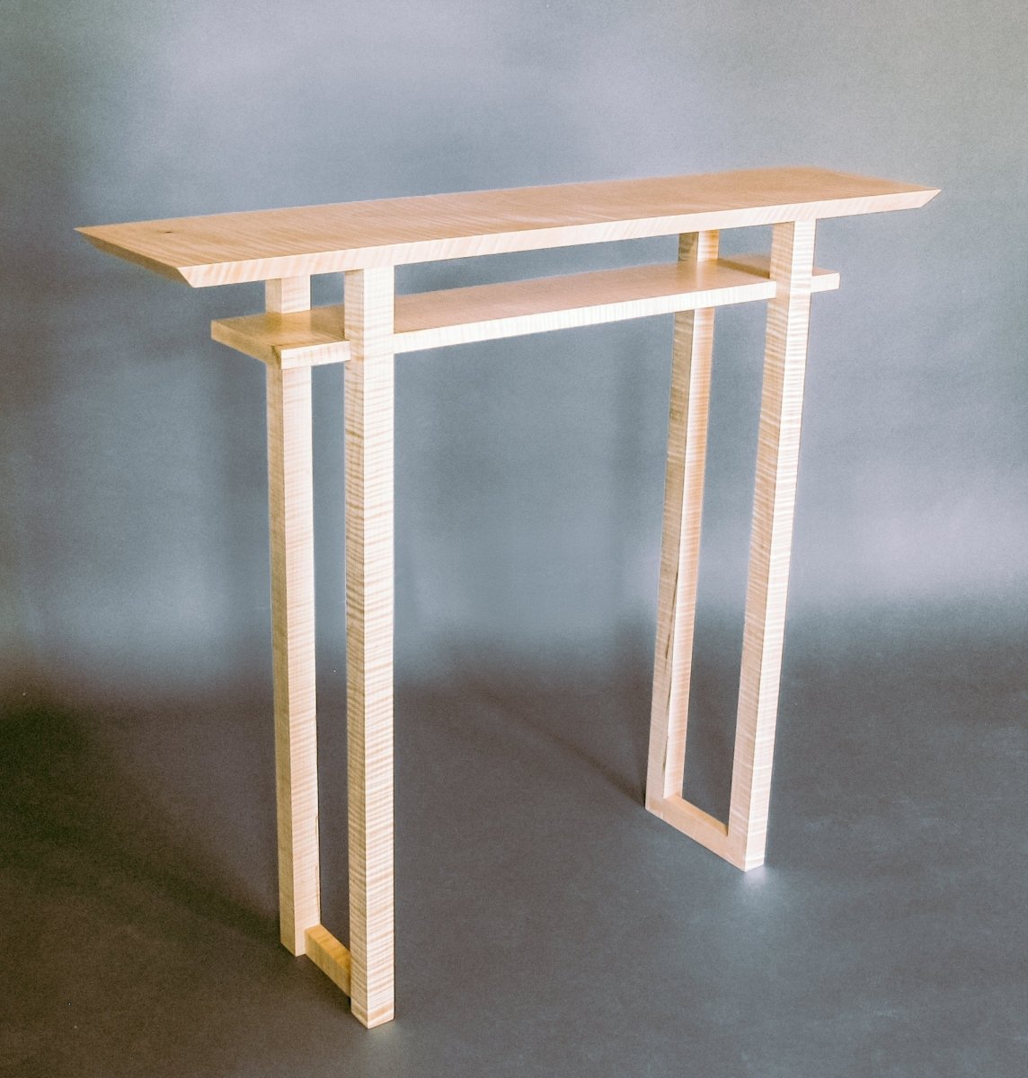 solid tiger maple narrow hall table