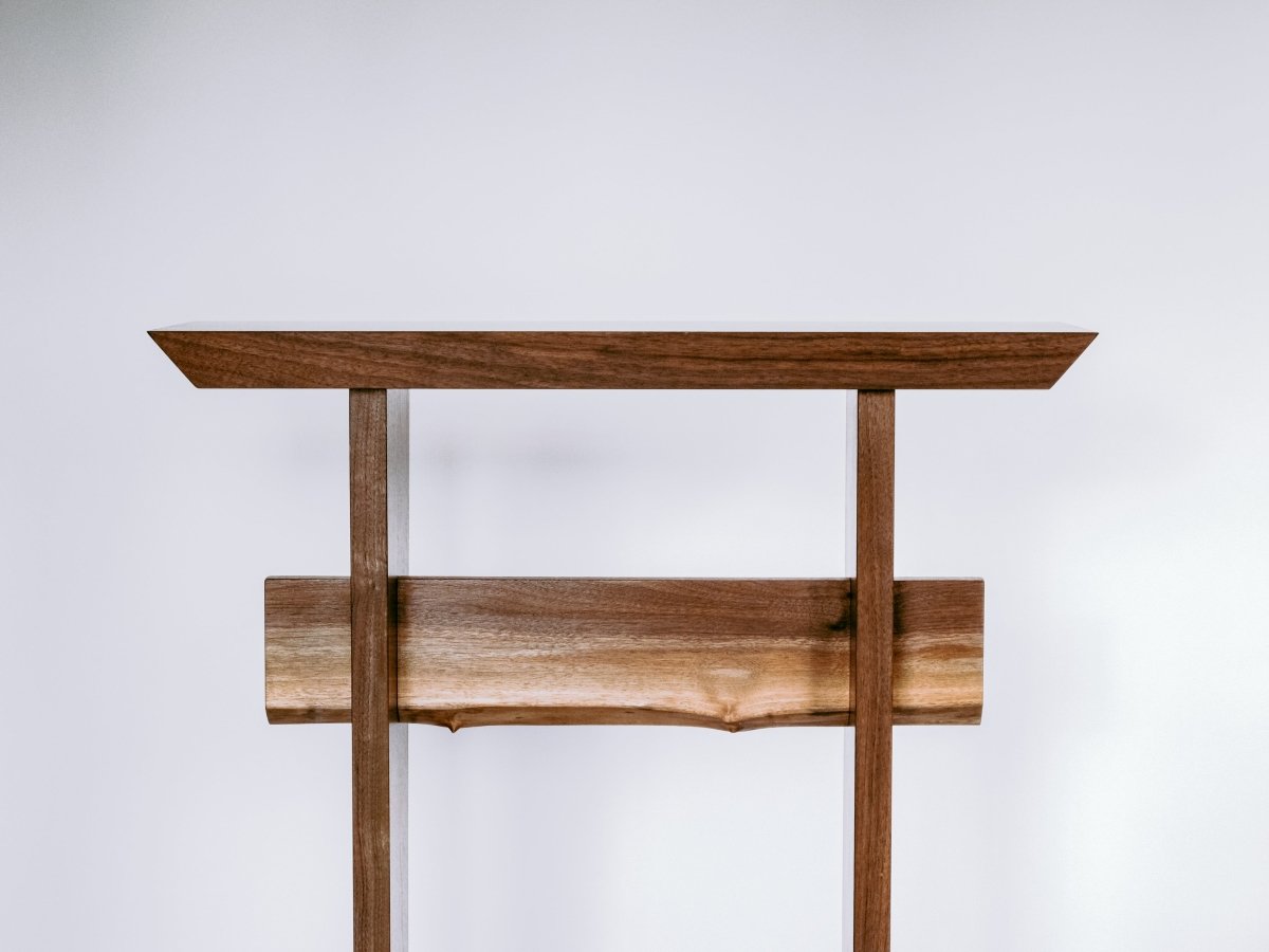 solid walnut console table - modern zen furniture styling