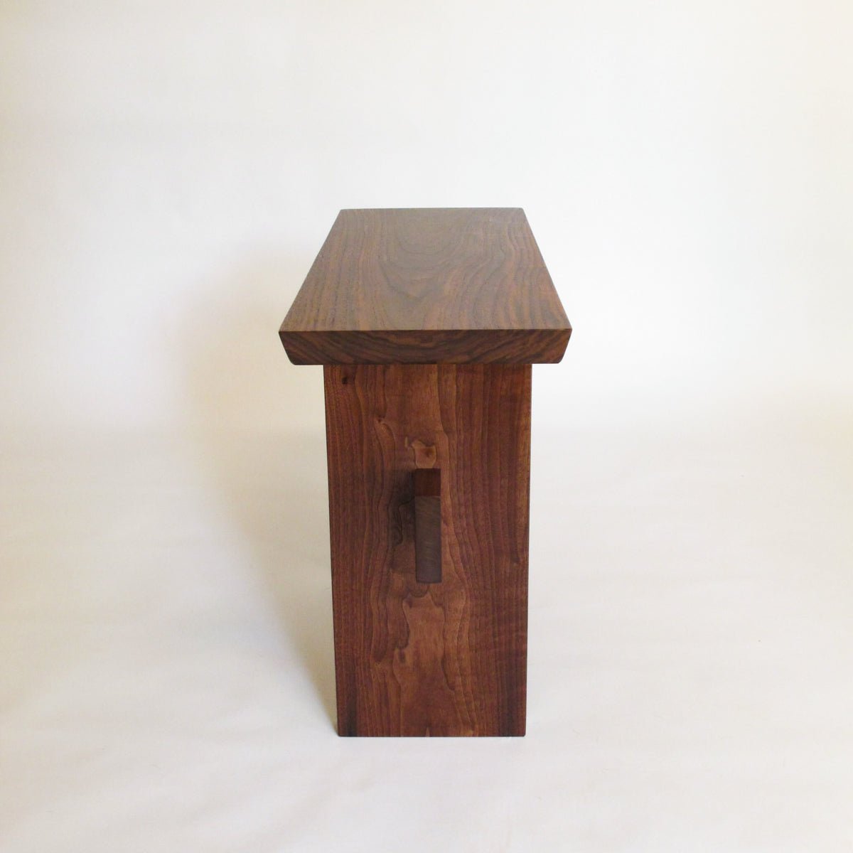 narrow entryway bench by Mokuzai Furniture