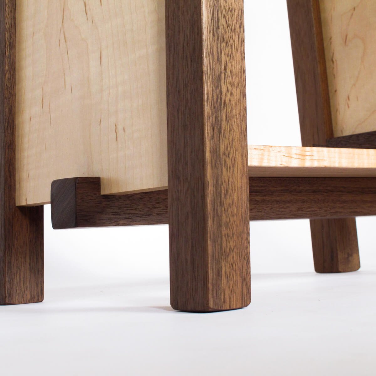 entryway bench with shelf for shoe storage by Mokuzai Furniture