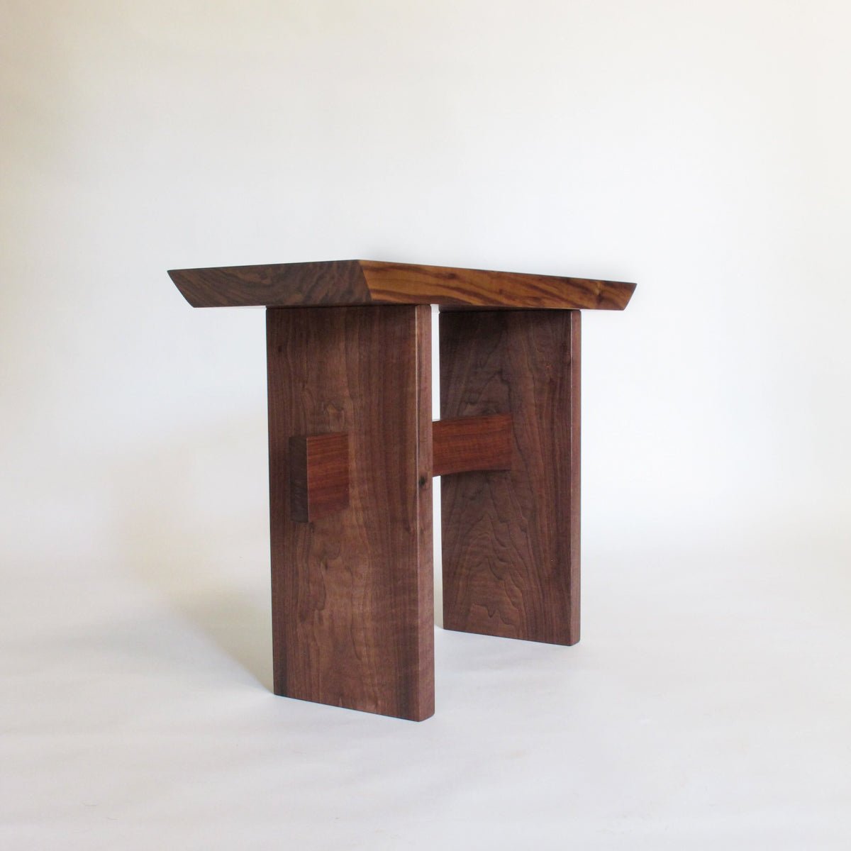modern entryway bench walnut by Mokuzai Furniture