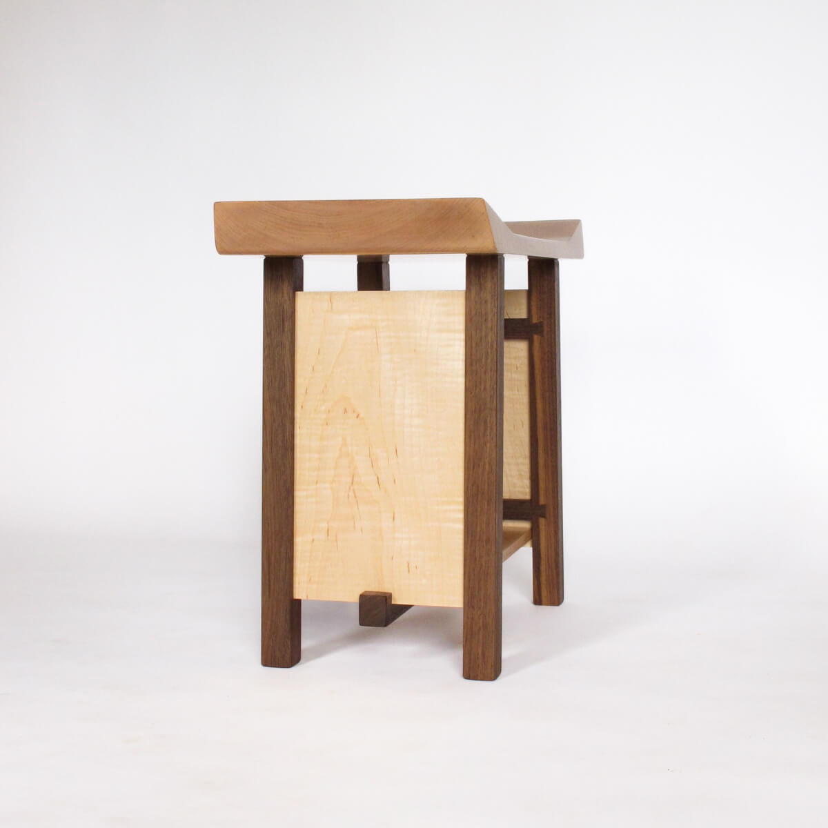 narrow entryway bench by Mokuzai Furniture