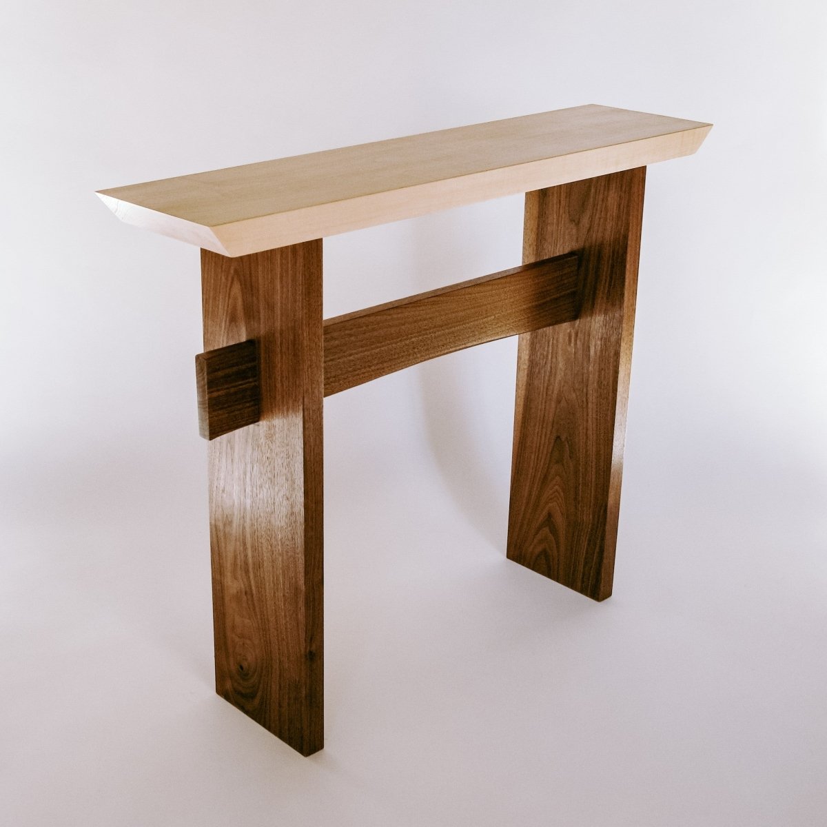 modern wood table designed for narrow hallway decorating or entryway decor - narrow hall console by Mokuzai Furniture - The Statement Hall Table