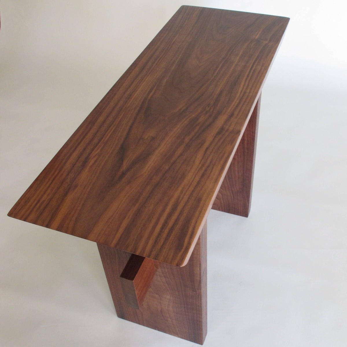 walnut bench for entryways by Mokuzai Furniture