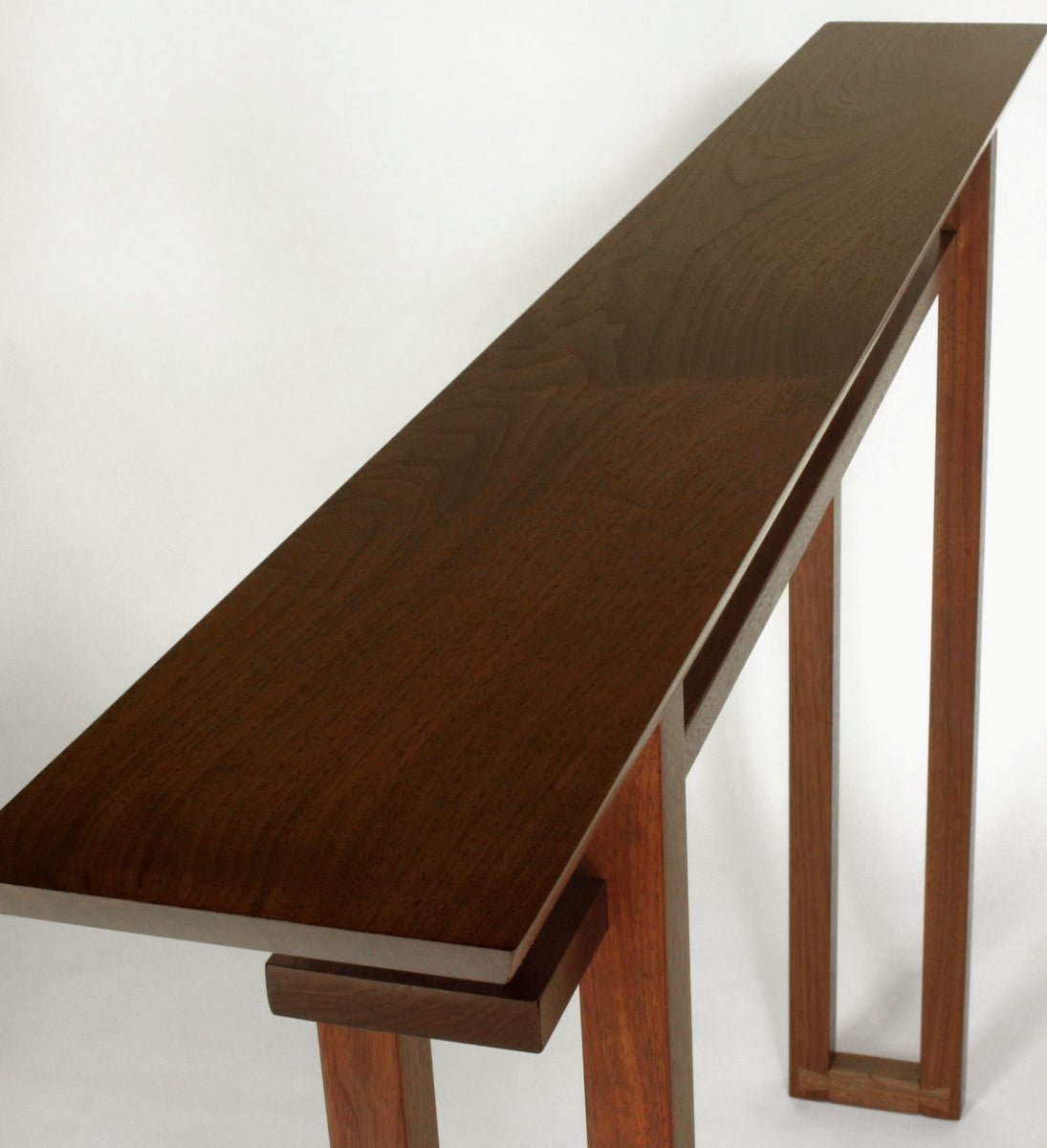 A 7 inch wide side table for entryways and hallways from Mokuzai Furniture.