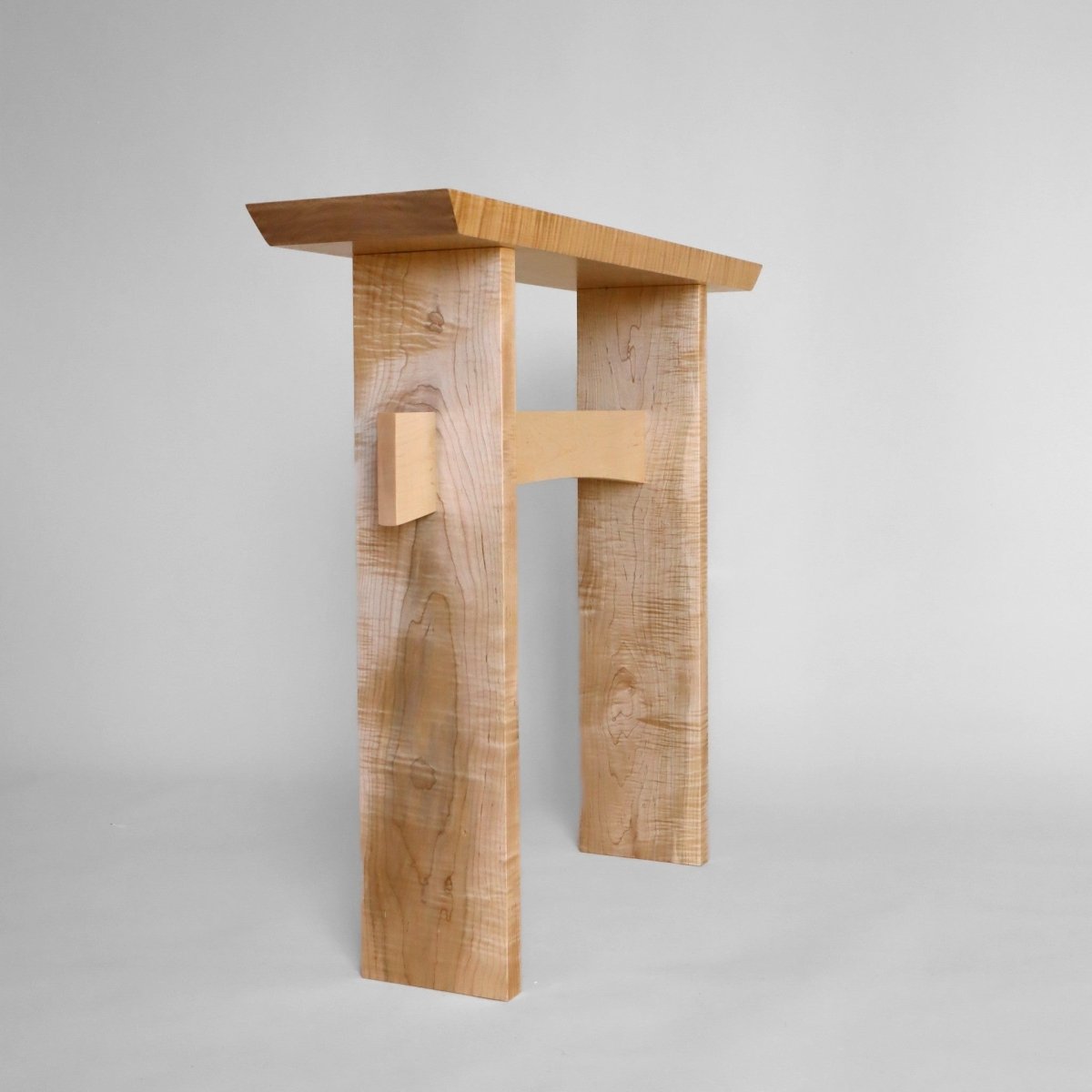 Japanese style narrow console table for entryways and hallways by Mokuzai Furniture.