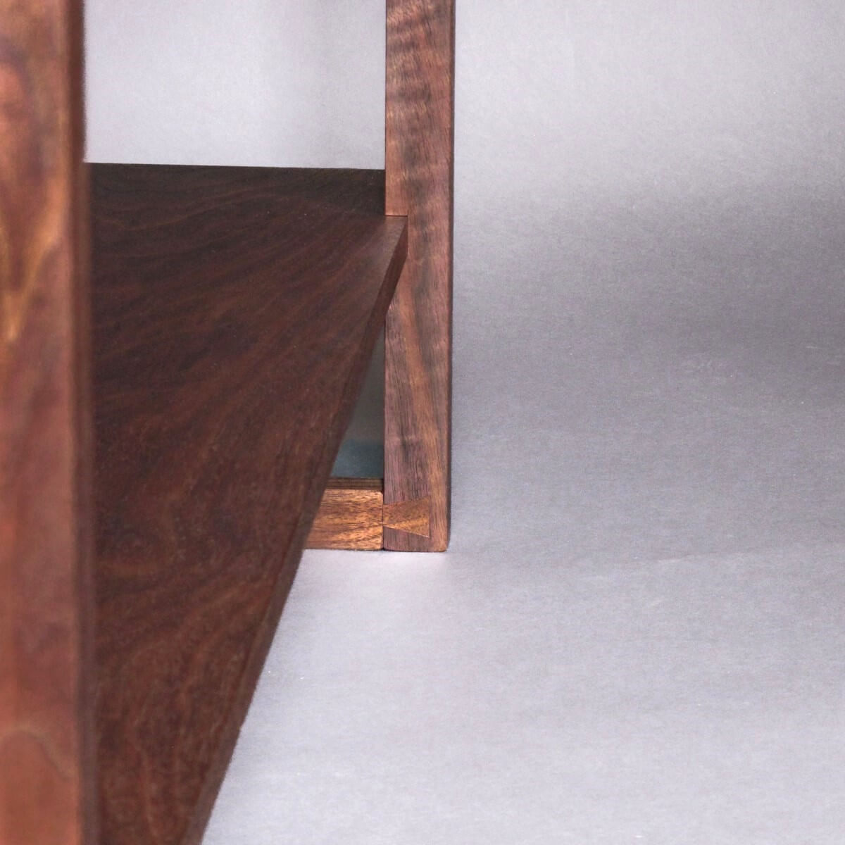 dovetail details on long console table modern for hallways by Mokuzai Furniture