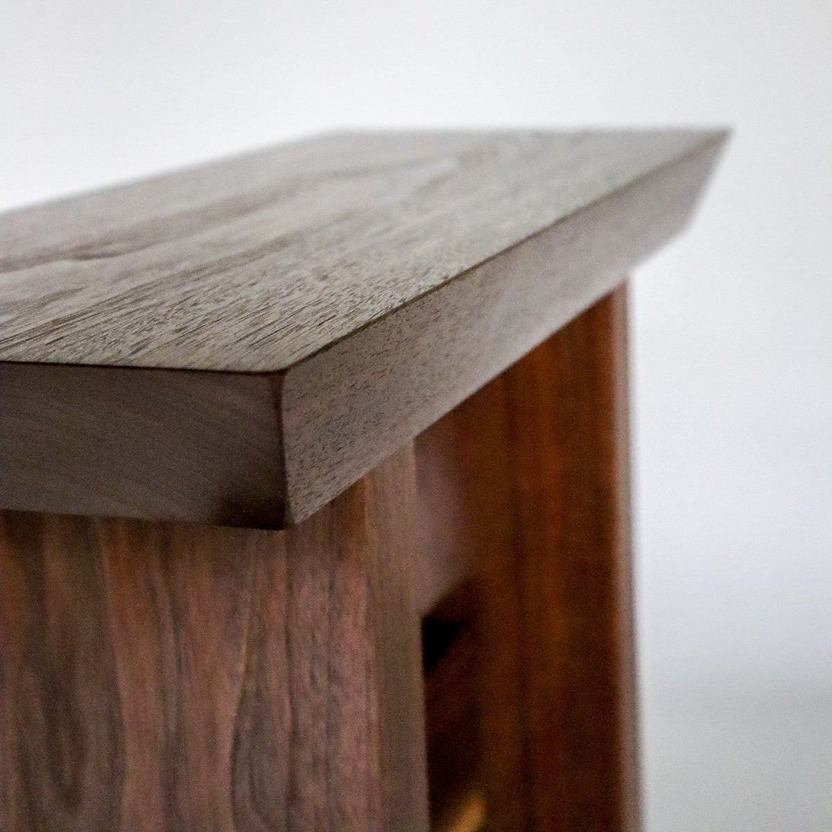 A look at the edge profile details on a small end table from Mokuzai Furniture.