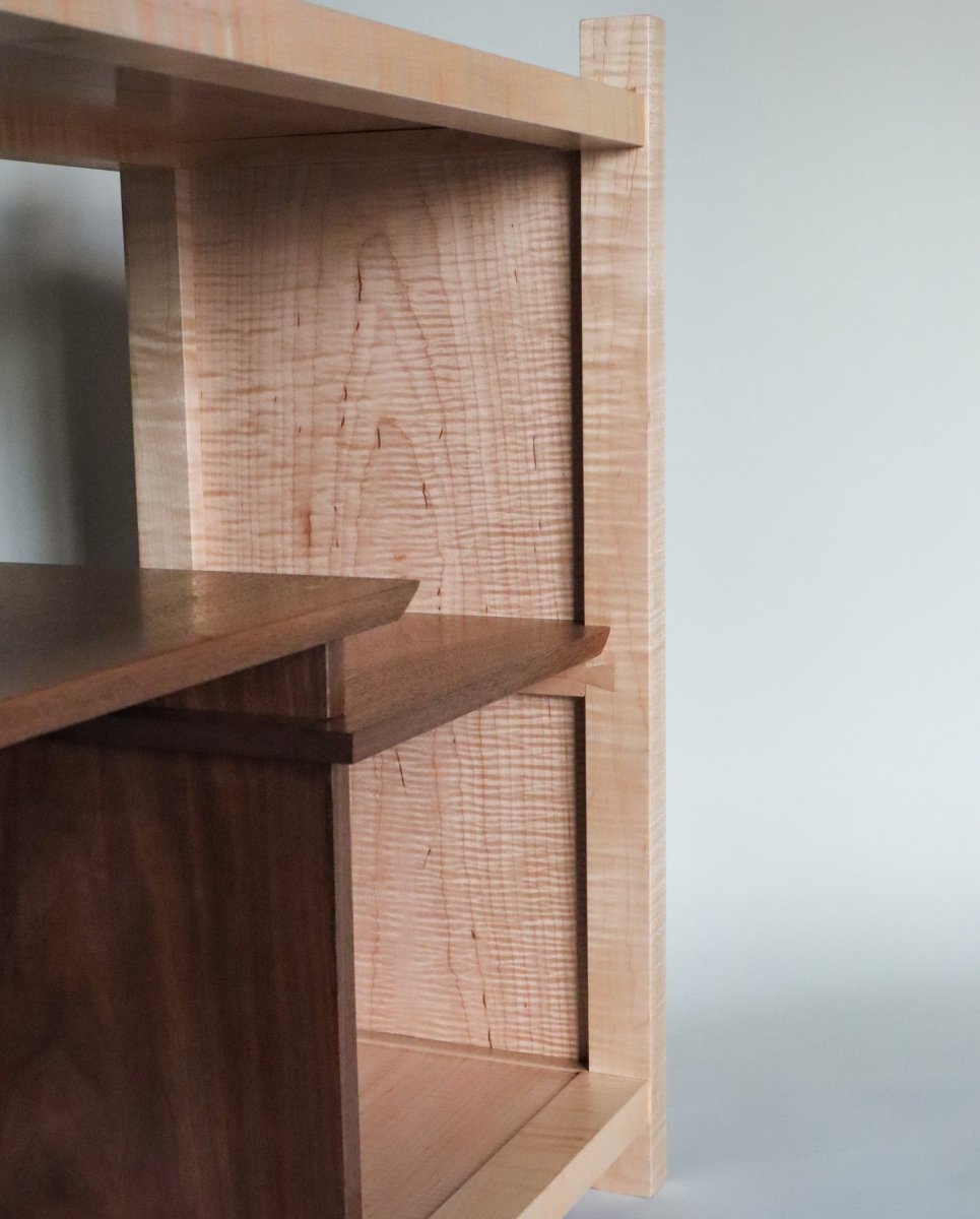 Modern Media Console – Handcrafted Wood Cabinet with Unique Display