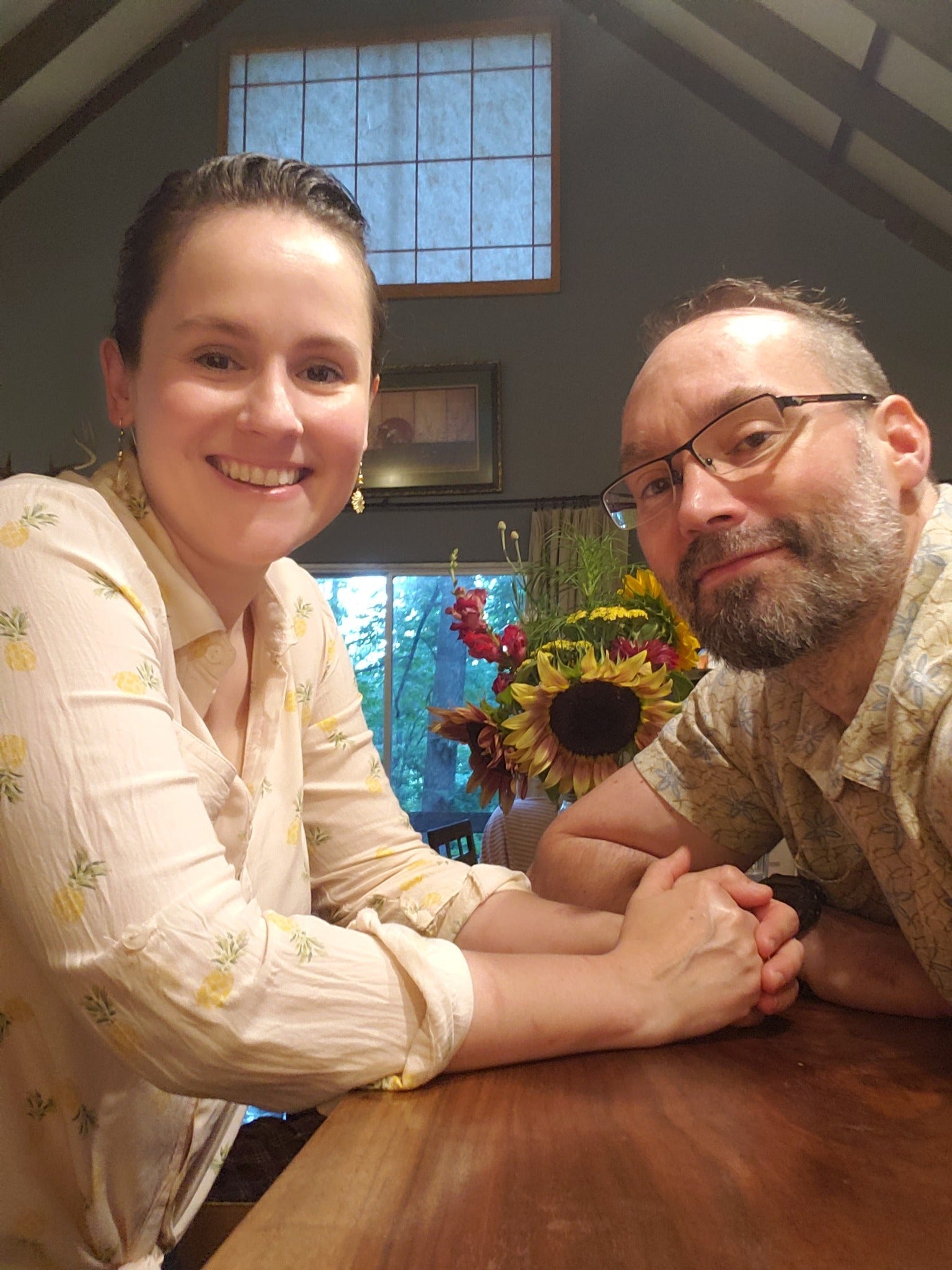 The husband and wife team of furniture makers at Mokuzai Furniture, creating modern wood furniture in Virginia