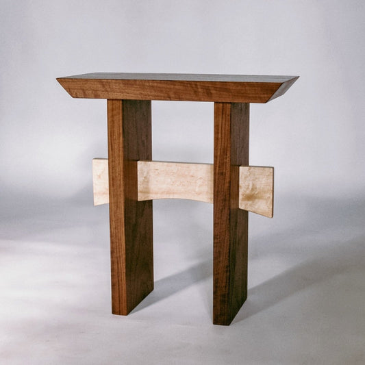 A modern end table with a Zen decor style from Mokuzai Furniture.