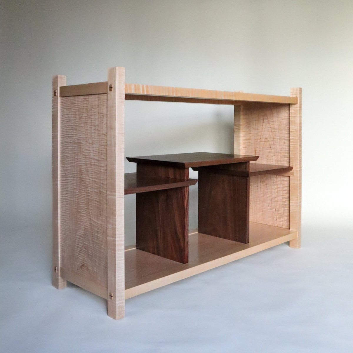 Modern Media Console – Handcrafted Wood Cabinet with Unique Display