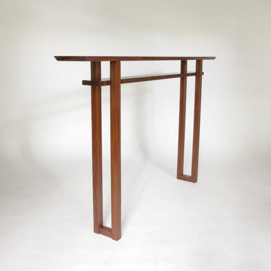 A narrow entry way table that is only 7 inches wide from Mokuzai Furniture.