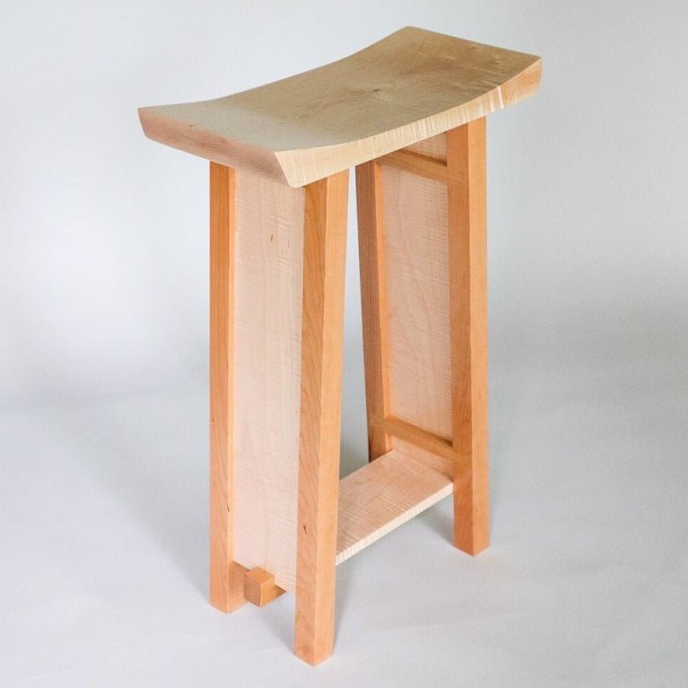 Tiger maple and cherry Shaped Side Table by Mokuzai Furniture