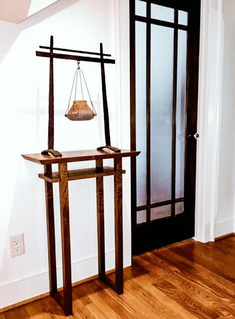 small entry table with shelf