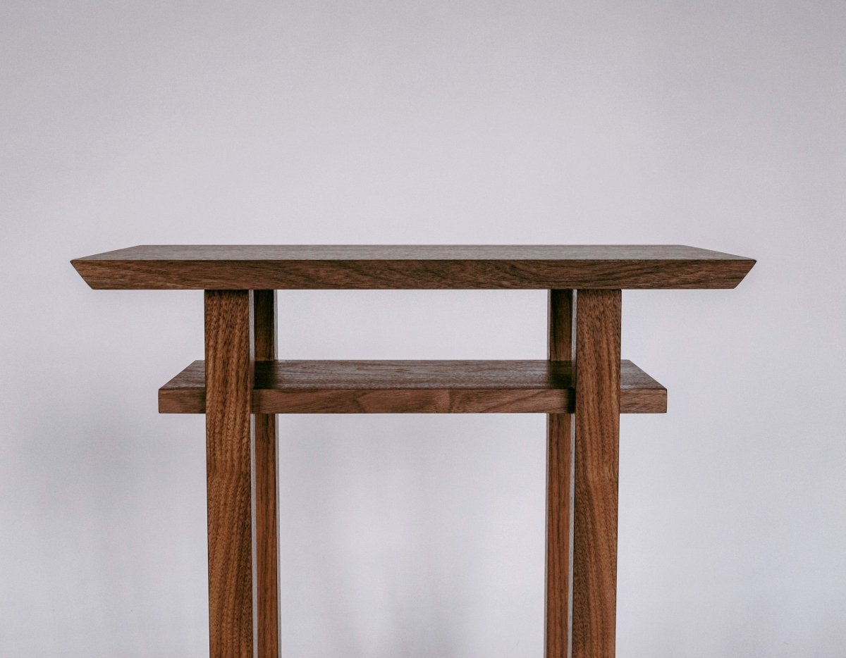 modern minimalist furniture design - small end table in walnut