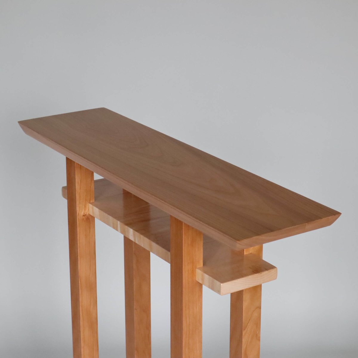 cherry side table, entryway table, small space decorating solution by Mokuzai Furniture