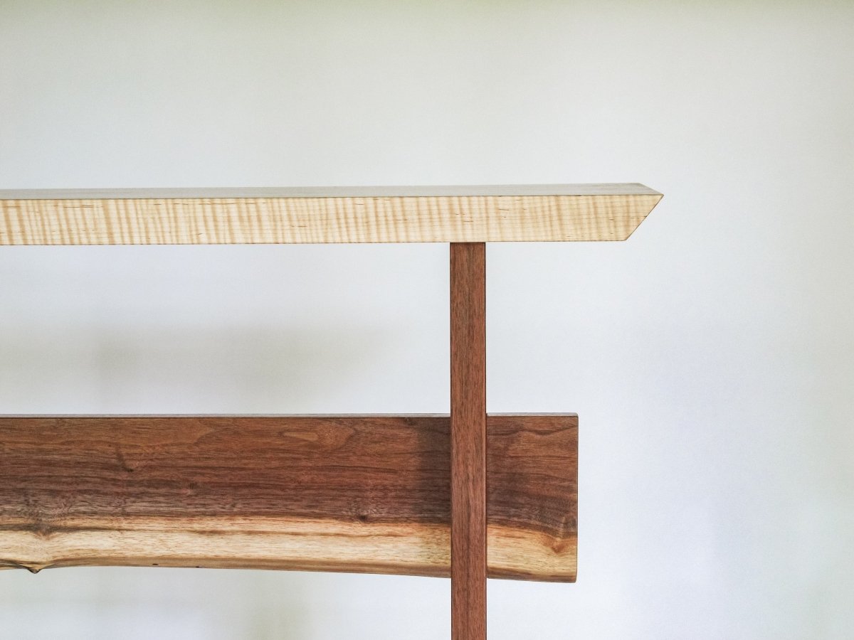 live edge stretcher on our statement tables
