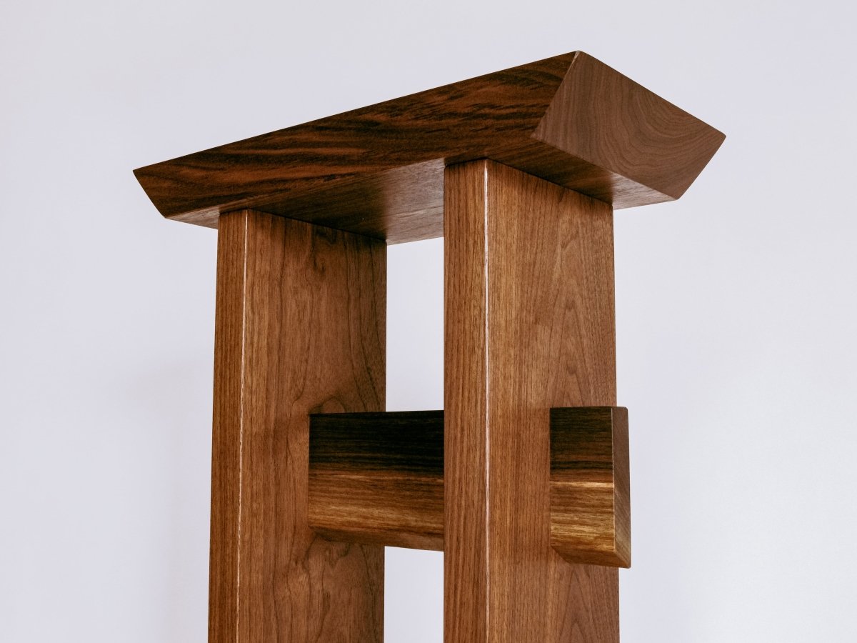 Solid walnut Statement Table - tall small table for entryway decor