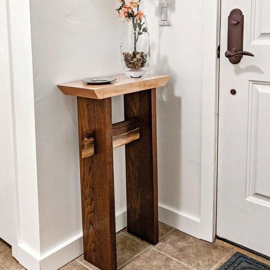 a custom entry table by Mokuzai Furniture- a small table for the front door