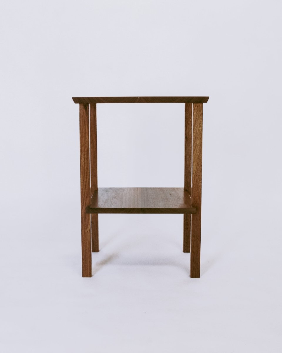 Bespoke side table in solid walnut - designer furniture by Mokuzai Furniture