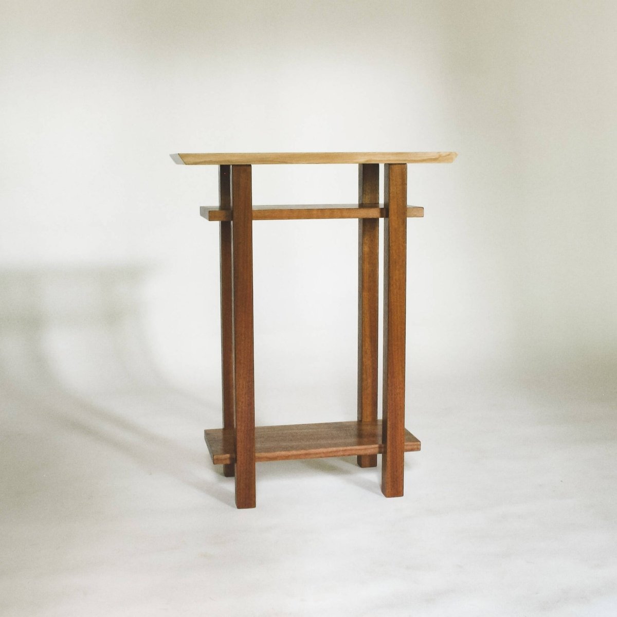 End Table with 2 Shelves - small side table, minimalist nightstand