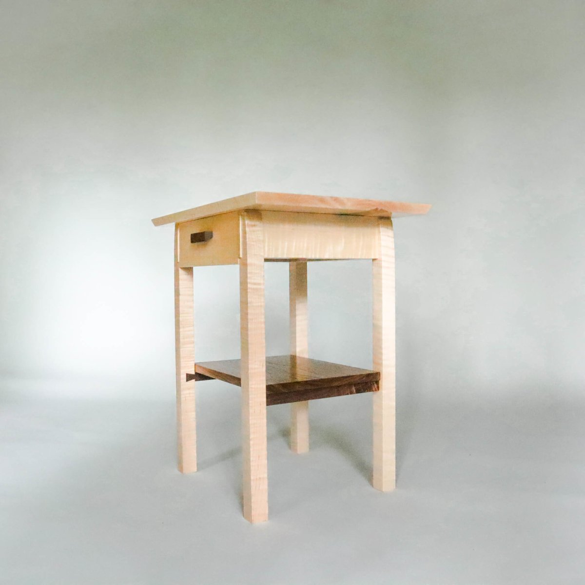 end table with storage, modern wood furniture design for bedroom decor by Mokuzai Furniture