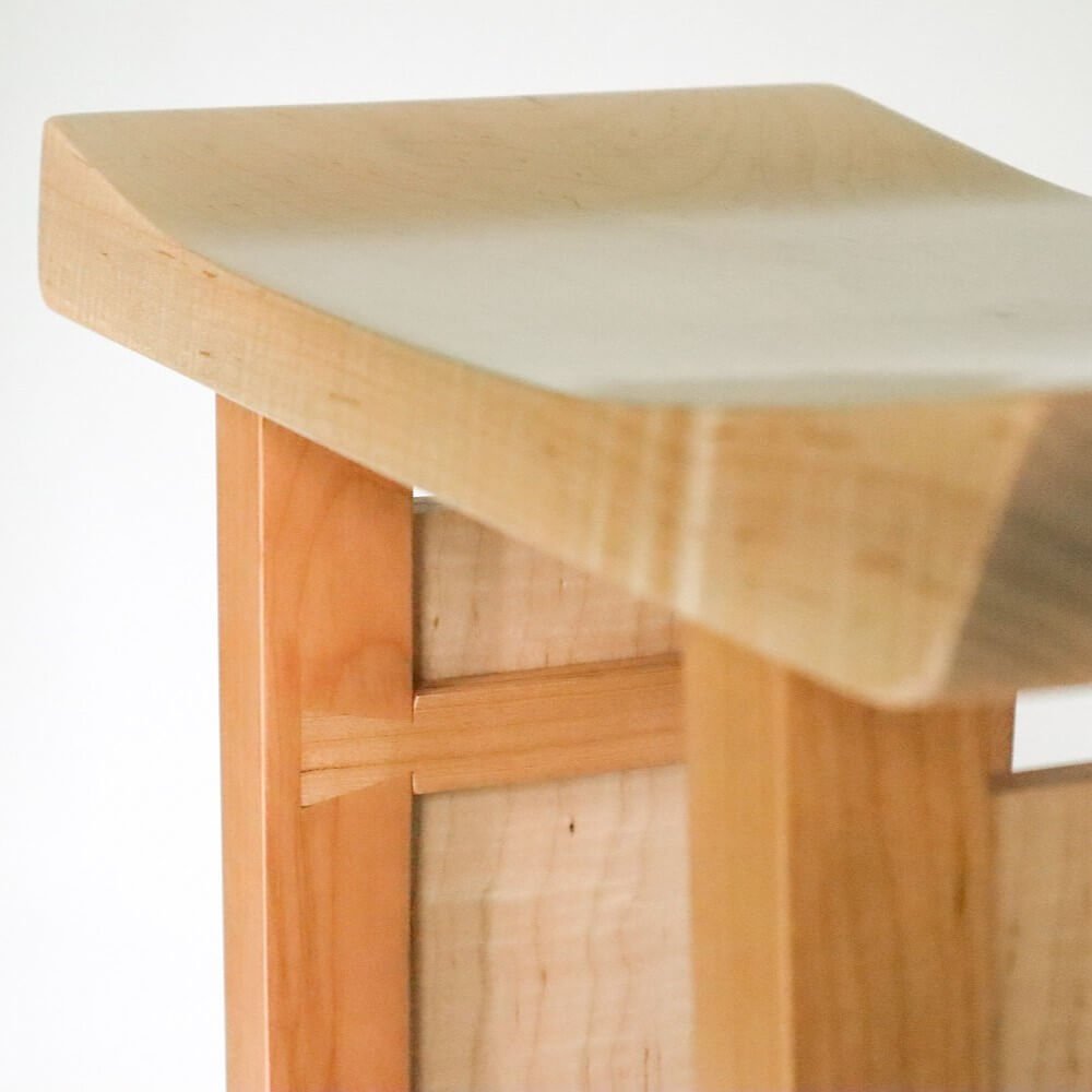 saddleseat barstool dovetail details Mokuzai Furniture