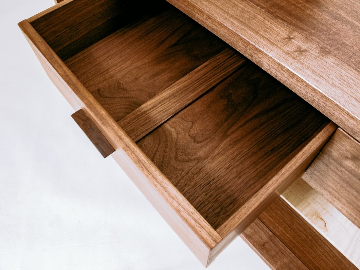 handmade solid wood furniture - beautiful drawer interiors