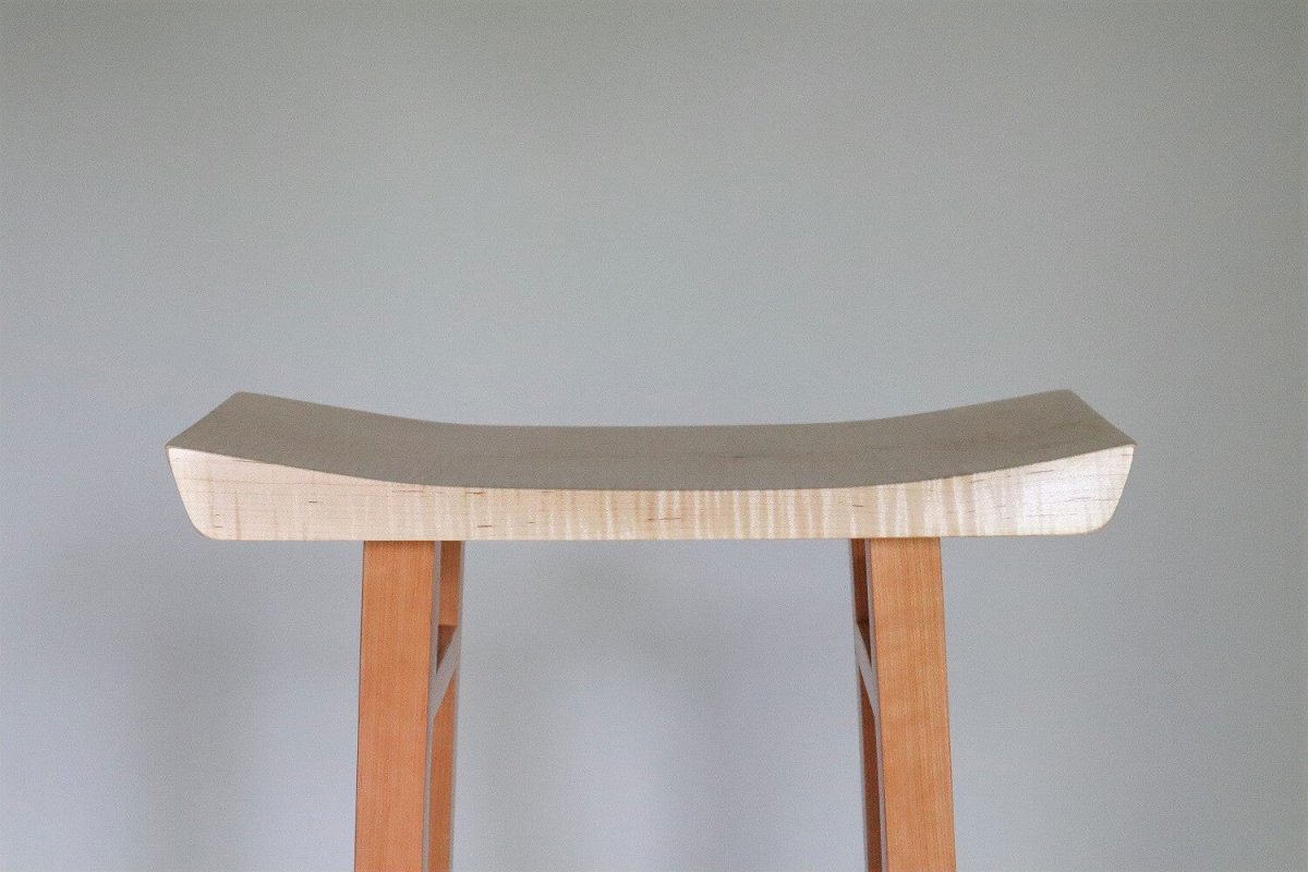 The unique shape of the table top on our narrow side table - Mokuzai Furniture