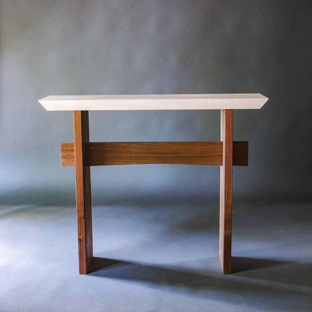 zen decor hall table - narrow console table for entryways by Mokuzai Furniture