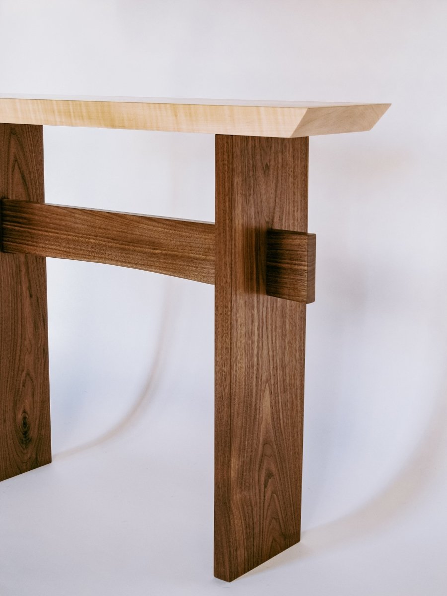 modern wood hall table/ entryway furniture design by Mokuzai Furniture