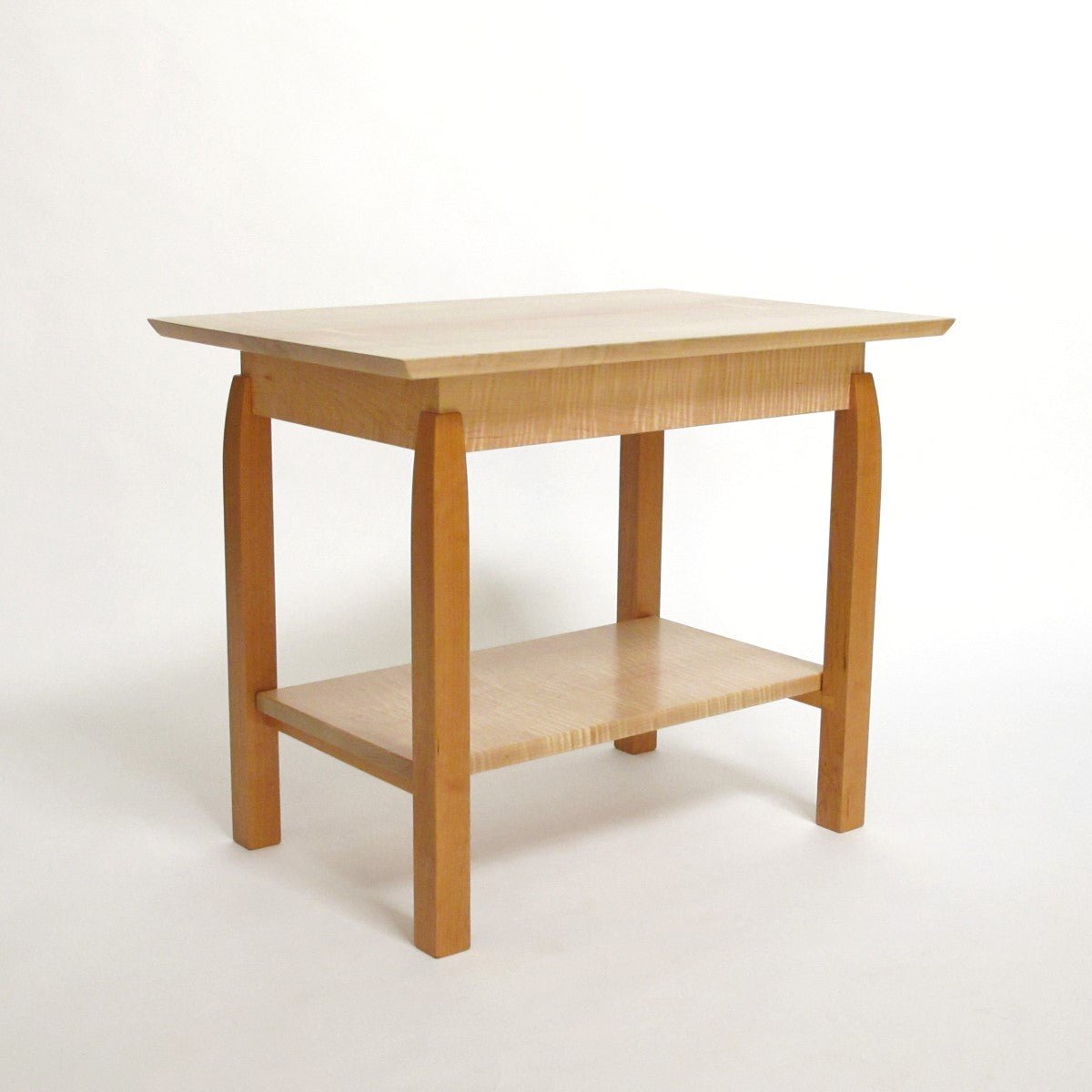 A unique modern side table, handmade by Mokuzai Furniture.